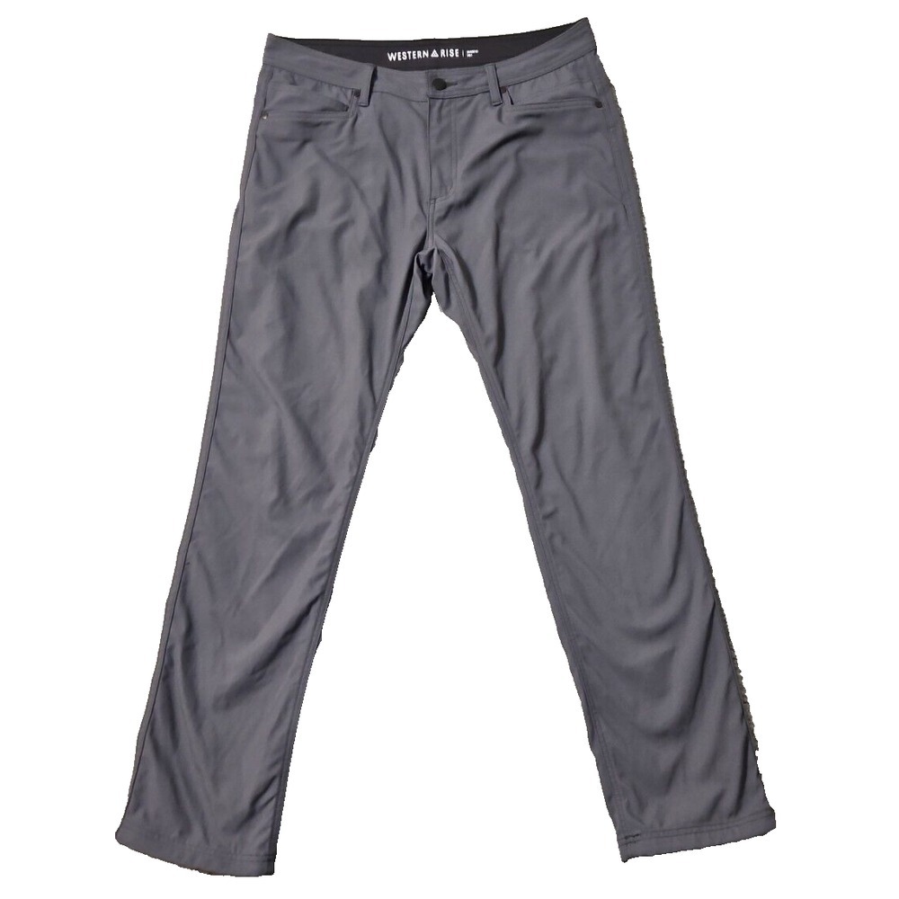 Western Rise Pants 34x31 Mens‎ Gray Chino Pockets Outdoors Stretch Modern Casual